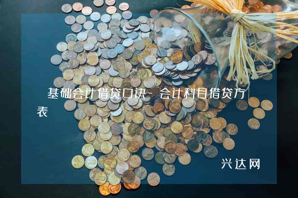 基础会计借贷口诀-会计科目借贷方向表