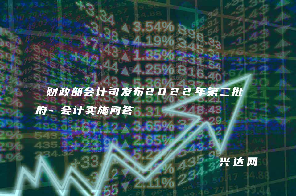 财政部会计司发布2022年第二批政府-会计实施问答