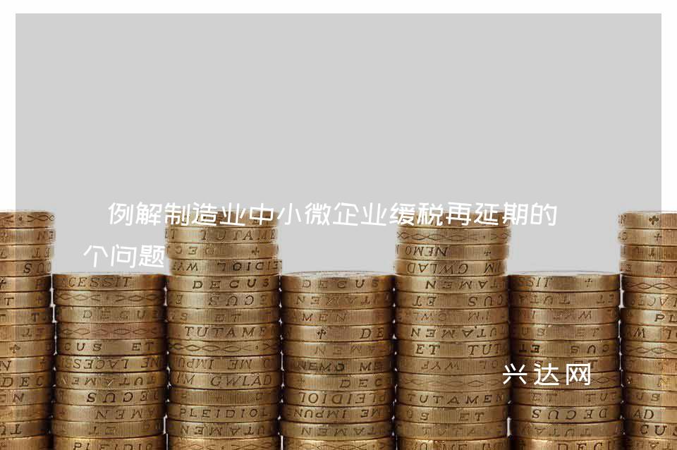 例解制造业中小微企业缓税再延期的几个问题