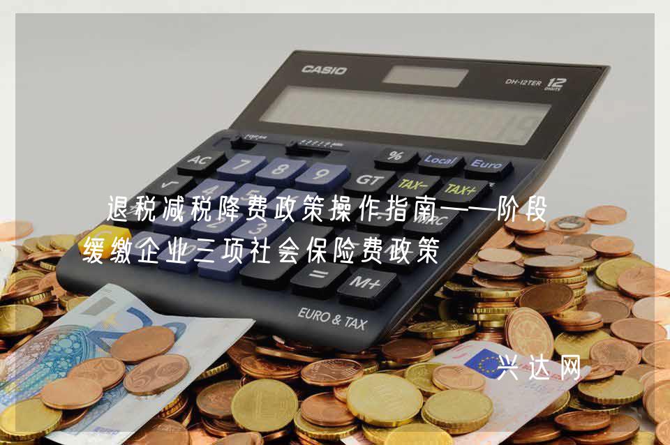 退税减税降费政策操作指南——阶段性缓缴企业三项社会保险费政策 