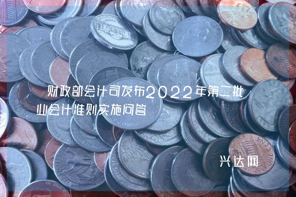财政部会计司发布2022年第二批企业会计准则实施问答