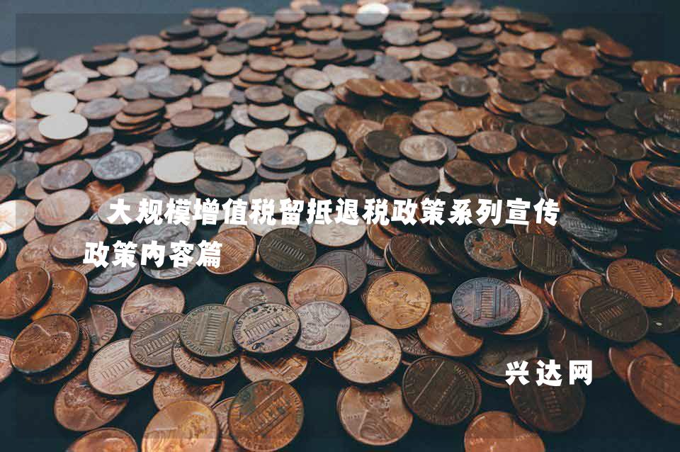 大规模增值税留抵退税政策系列宣传(政策内容篇