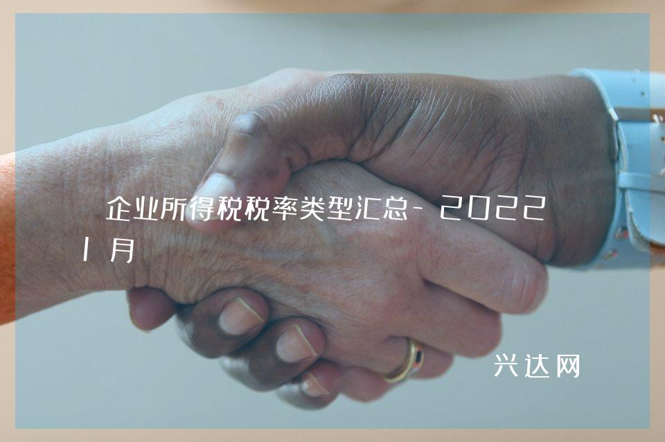 企业所得税税率类型汇总-2022年1月